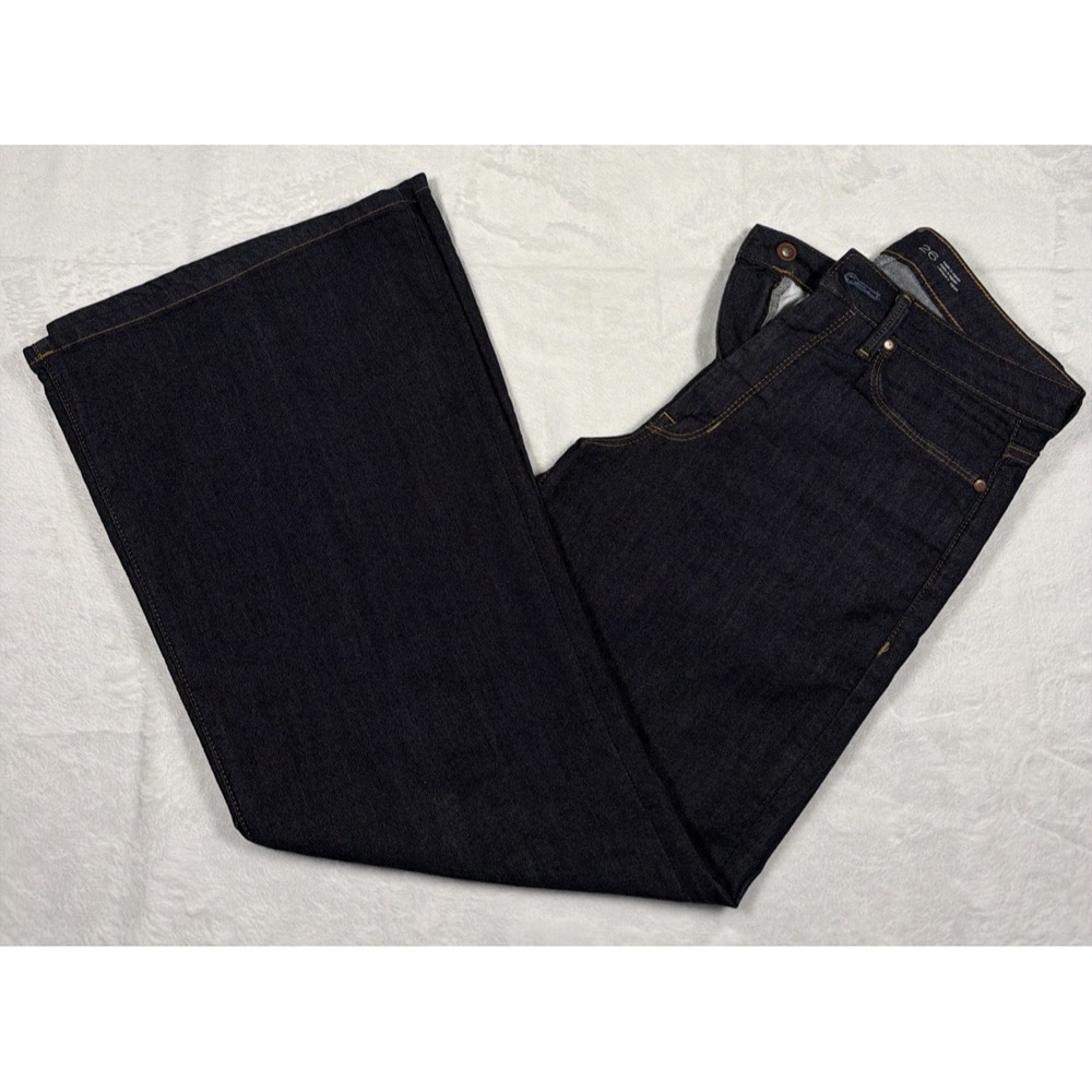 Pilcro Anthropologie Wide Leg Flare Jeans Womens 26 Dark Wash High Rise Denim